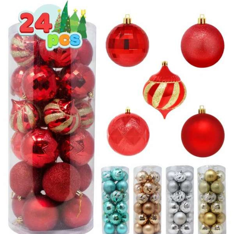 * Joiedomi 24Pcs Red Christmas Ball Ornaments | Christmas Ornaments