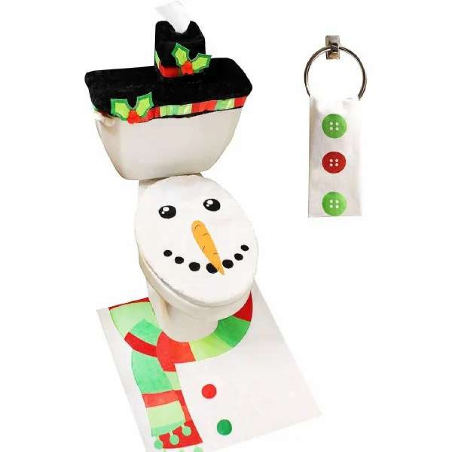 * Joyin 5Pcs Snowman Bathroom Decor Set | Christmas Indoor Decor