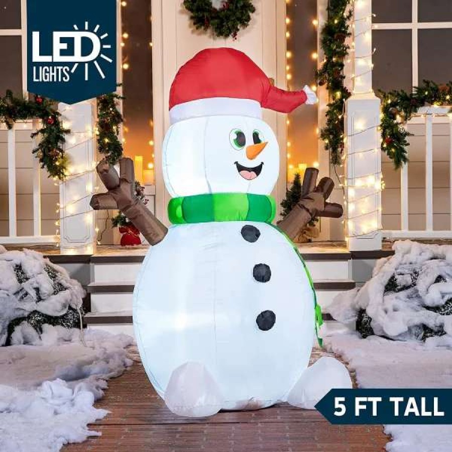 * Joiedomi 5Ft Led Light Up Big Snowman Blow Up | Christmas Inflatables