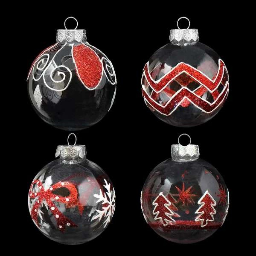 * Joiedomi 12Pcs Red & White Christmas Ball Ornaments 3.15In | Christmas Ornaments