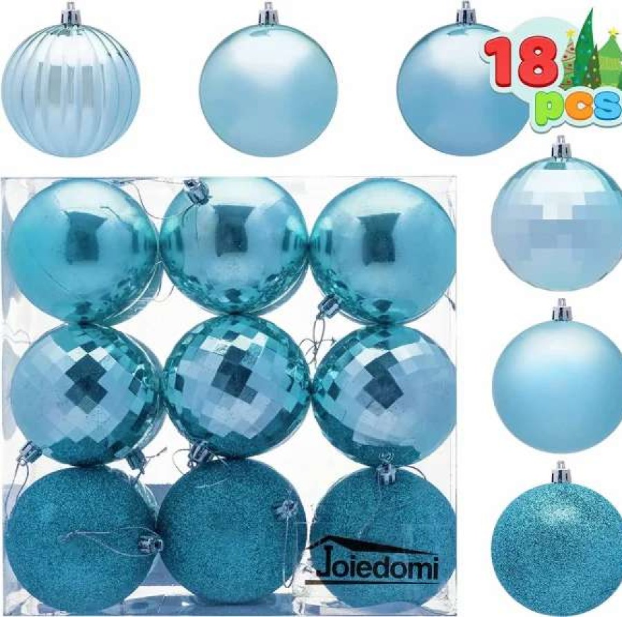 * Joiedomi 18Pcs Baby Blue Shatterproof Ball Ornaments 3.15In | Christmas Ornaments