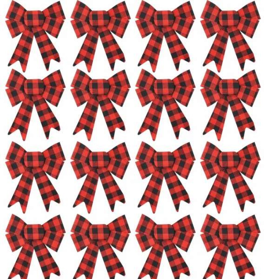 * Joyin 18Pcs Red Buffalo Plaid Flannel | Christmas Tree Decorations