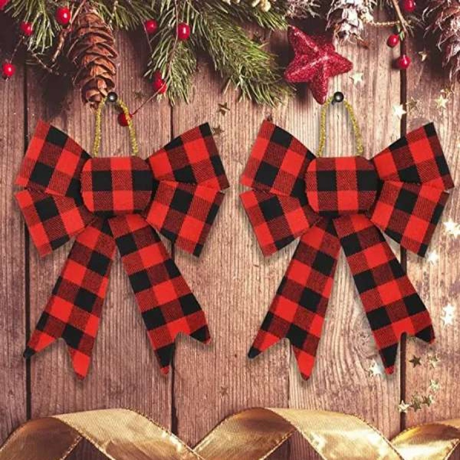 * Joyin 18Pcs Red Buffalo Plaid Flannel | Christmas Tree Decorations