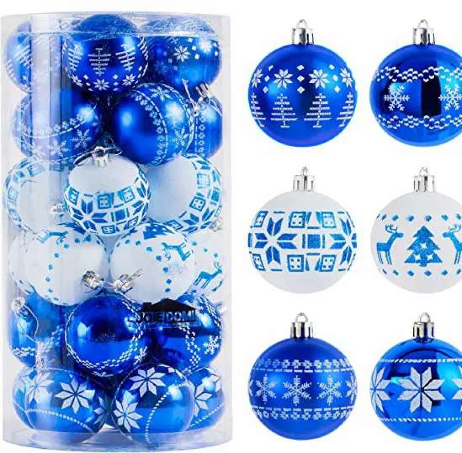 * Joiedomi 30Pcs Blue And White Christmas Ball Ornaments | Christmas Ornaments