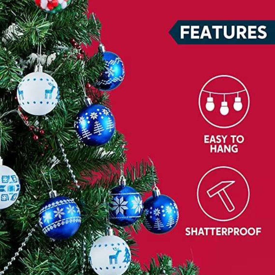 * Joiedomi 30Pcs Blue And White Christmas Ball Ornaments | Christmas Ornaments