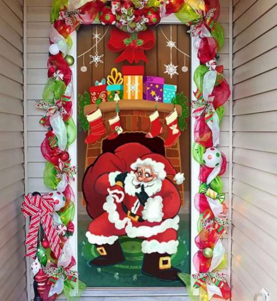 * Joyin Santa With Gifts Christmas Door Cover 72In X 30In | Christmas Indoor Decor