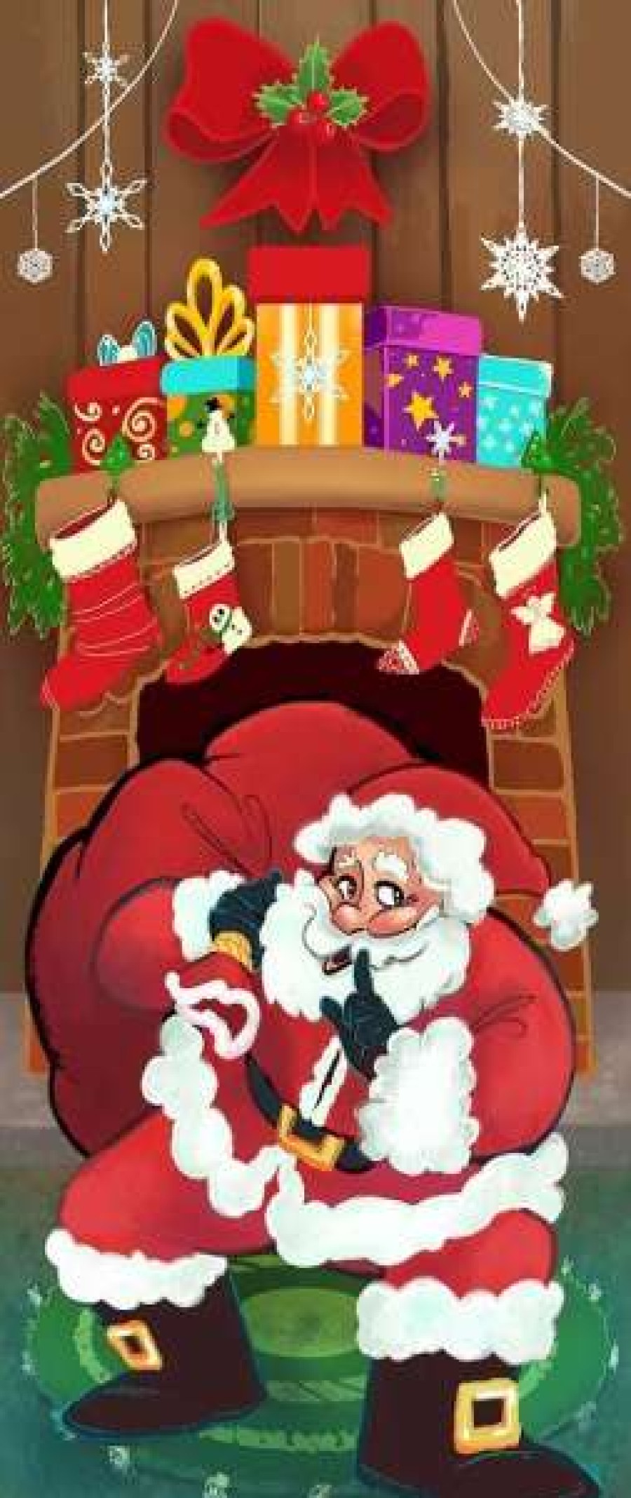 * Joyin Santa With Gifts Christmas Door Cover 72In X 30In | Christmas Indoor Decor