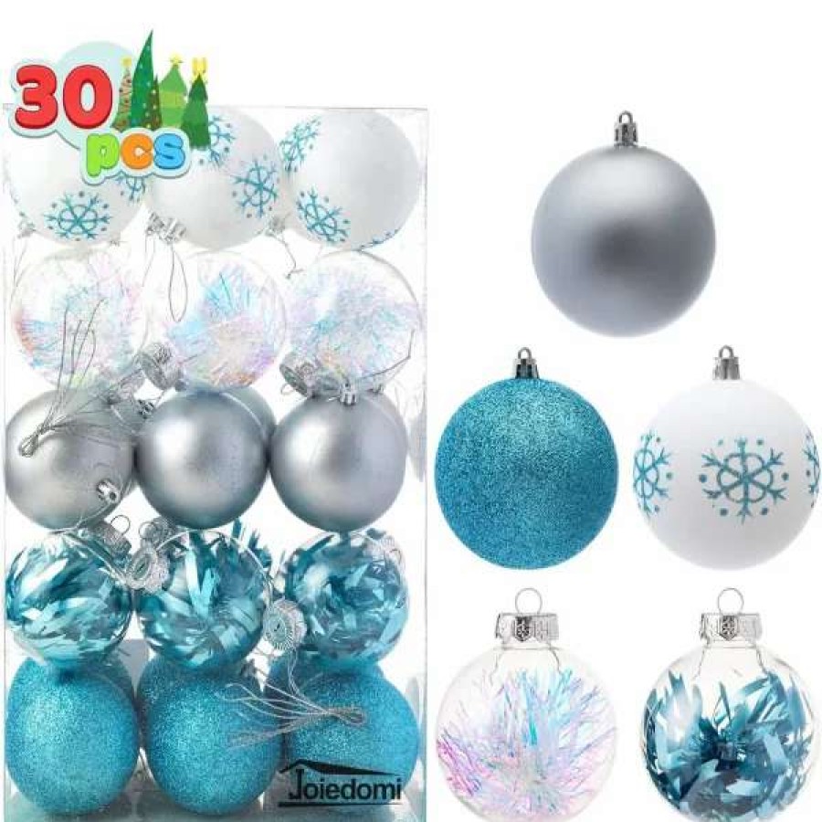 * Joiedomi 30Pcs Blue, White And Silver Christmas Ball Ornaments | Christmas Ornaments