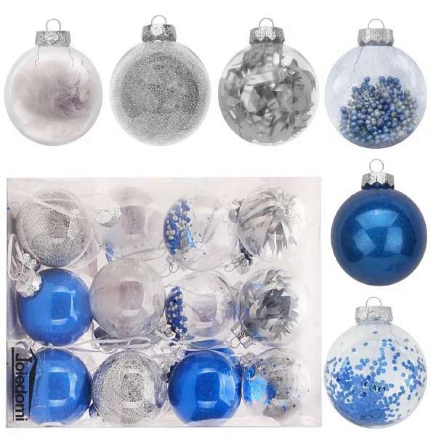 * Joiedomi 24Pcs Hanging Plastic Blue Christmas Ornaments 3.15In | Christmas Ornaments