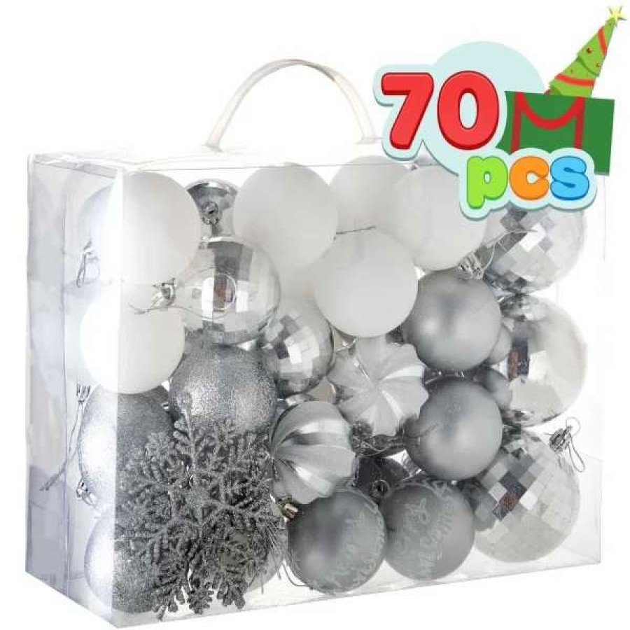 * Joiedomi 71Pcs White And Silver Christmas Tree Ornaments | Christmas Ornaments