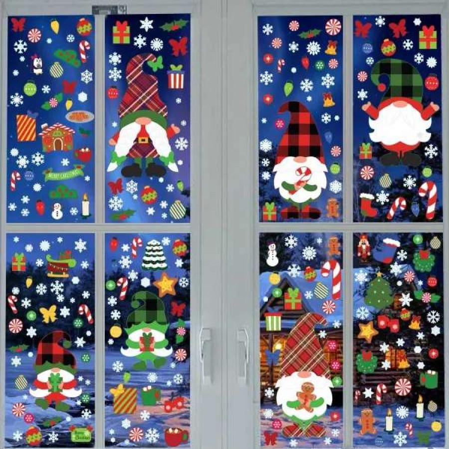 * Joyin 300Pcs Christmas Gnome Window Clings | Christmas Indoor Decor