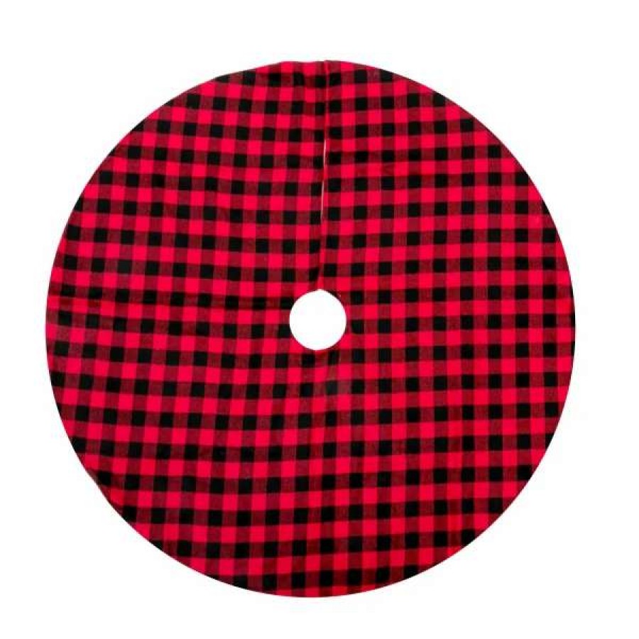 * Joiedomi Buffalo Plaid Christmas Tree Skirt Red And Black 36In | Christmas Tree Decorations