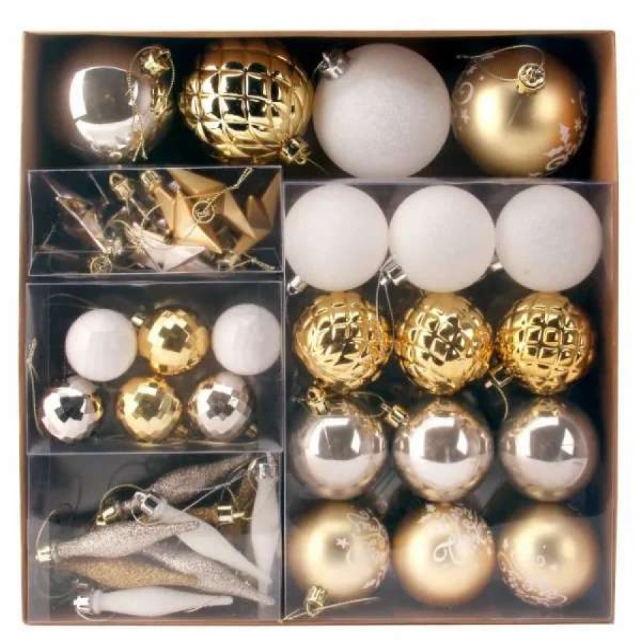 * Joiedomi 67Pcs Gold White &Amp Silver Assorted Christmas Ball Ornaments | Christmas Ornaments