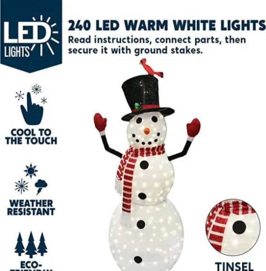 * Joiedomi 6Ft 240 Led Warm White Collapsible Snowman | Christmas Outdoor Decor