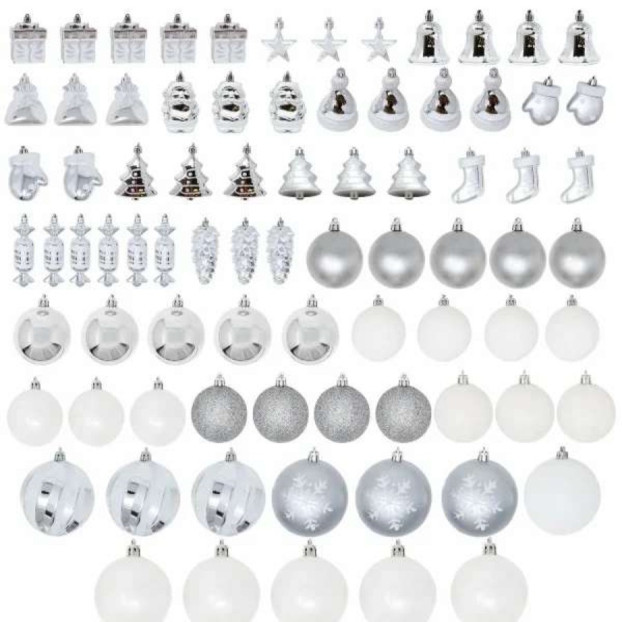 * Joiedomi 81Pcs White And Silver Christmas Ornaments | Christmas Ornaments