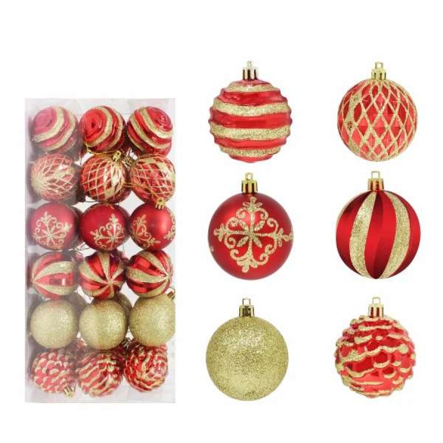 * Joiedomi 36Pcs Red And Gold Christmas Ball Ornaments | Christmas Ornaments