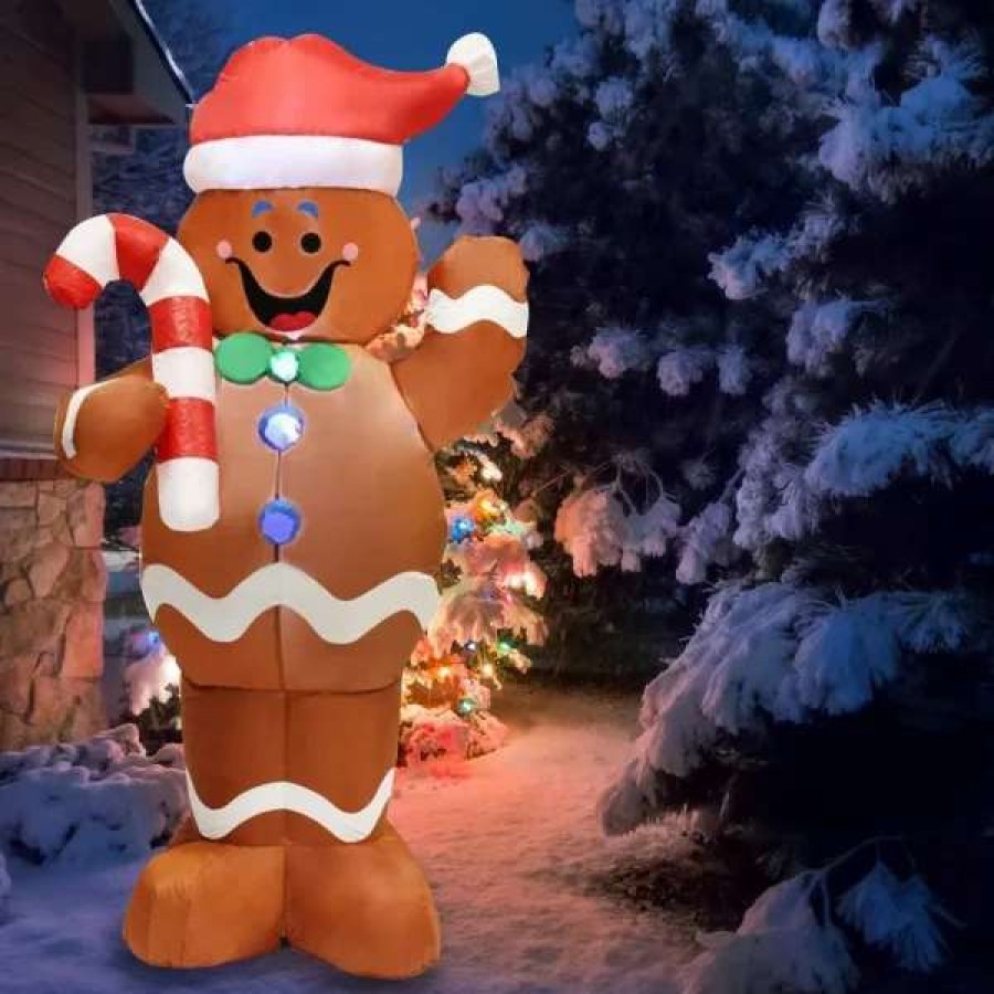 * Joiedomi 5Ft Led Yard Decoration Inflatable Gingerbread Man | Christmas Inflatables