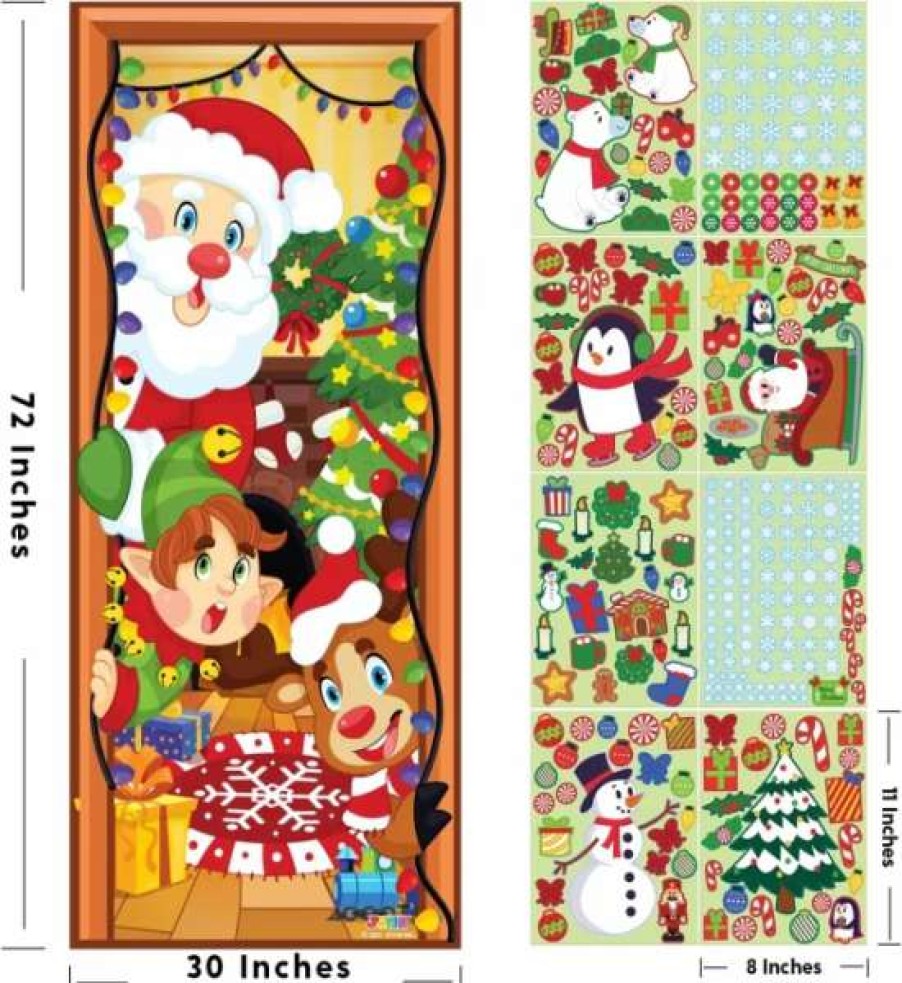 * Joyin Christmas Door Cover With Window Clings | Christmas Indoor Decor