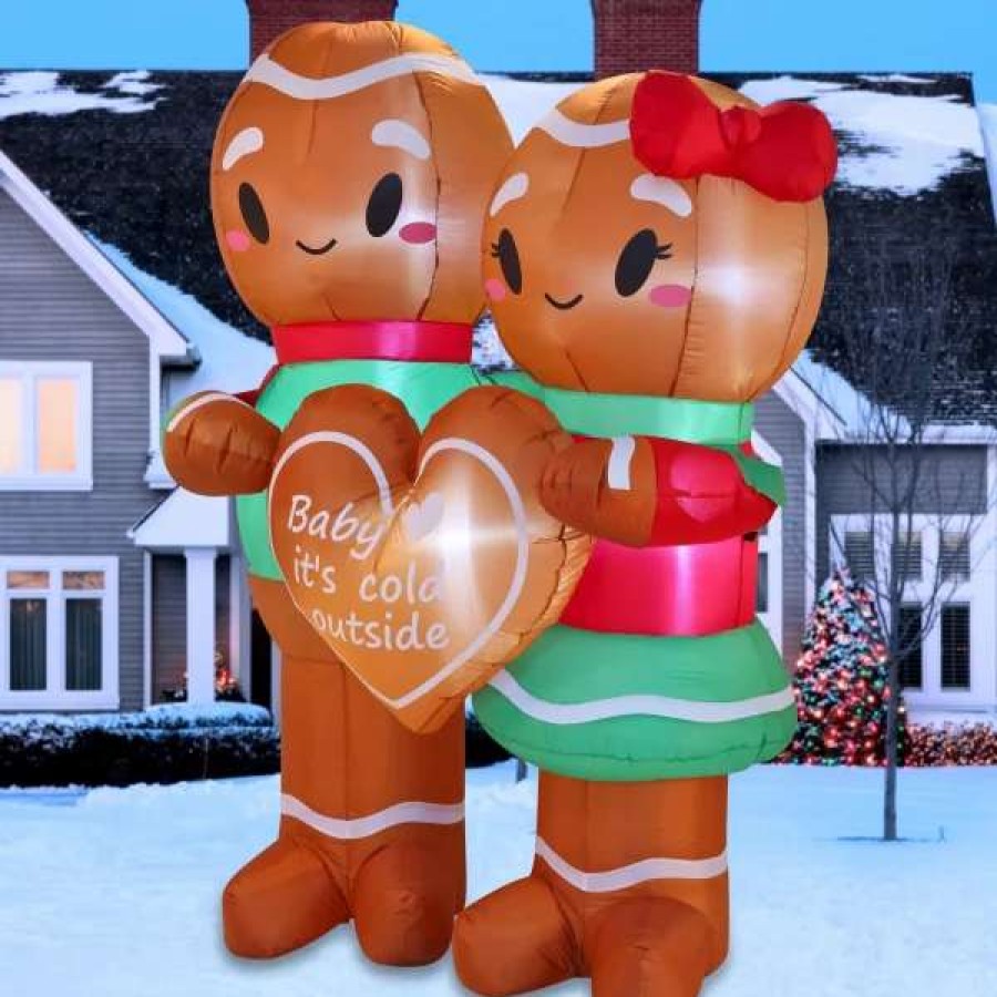 * Joiedomi 6Ft Couple Gingerman Inflatable Christmas Decorations | Christmas Inflatables