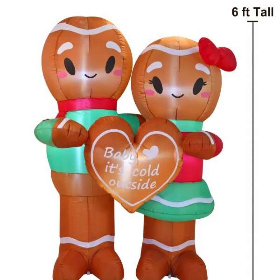 * Joiedomi 6Ft Couple Gingerman Inflatable Christmas Decorations | Christmas Inflatables