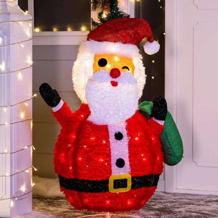 * Joiedomi 3Ft 100 Led Plush Collapsible Santa | Christmas Outdoor Decor