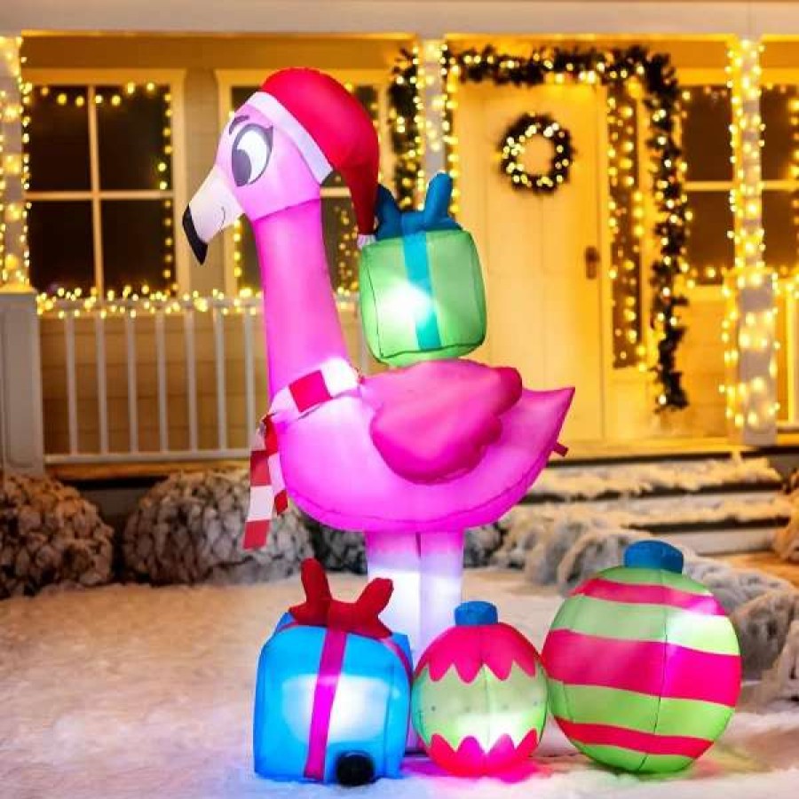 * Joiedomi 6Ft Christmas Flamingo With Gift Boxes | Christmas Inflatables