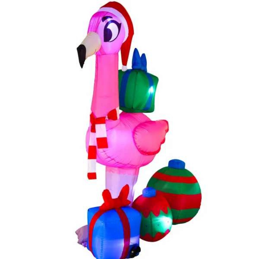 * Joiedomi 6Ft Christmas Flamingo With Gift Boxes | Christmas Inflatables