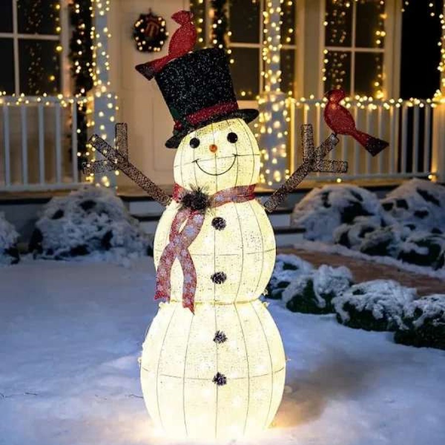 * Joiedomi Christmas Cotton Snowman Led Yard Light 5Ft | Christmas Outdoor Decor