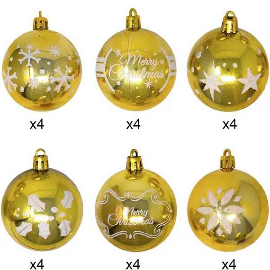 * Joiedomi 24Pcs Gold Christmas Ball Ornaments With Glitters | Christmas Ornaments