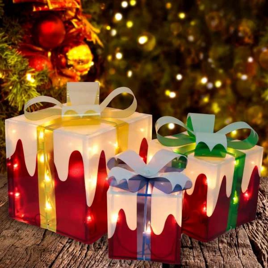 * Joiedomi 3Pcs Light Up Gift Box Christmas Decoration | Christmas Indoor Decor