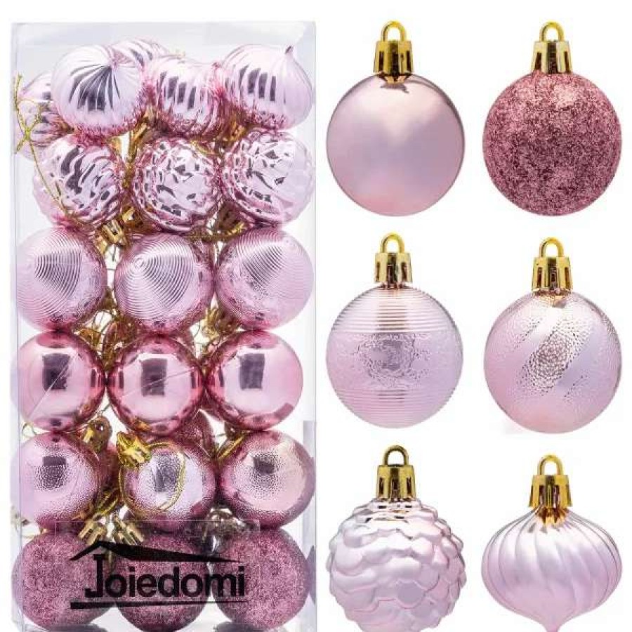 * Joiedomi 36Pcs Rose Gold Christmas Ball Ornaments 1.57In | Christmas Ornaments