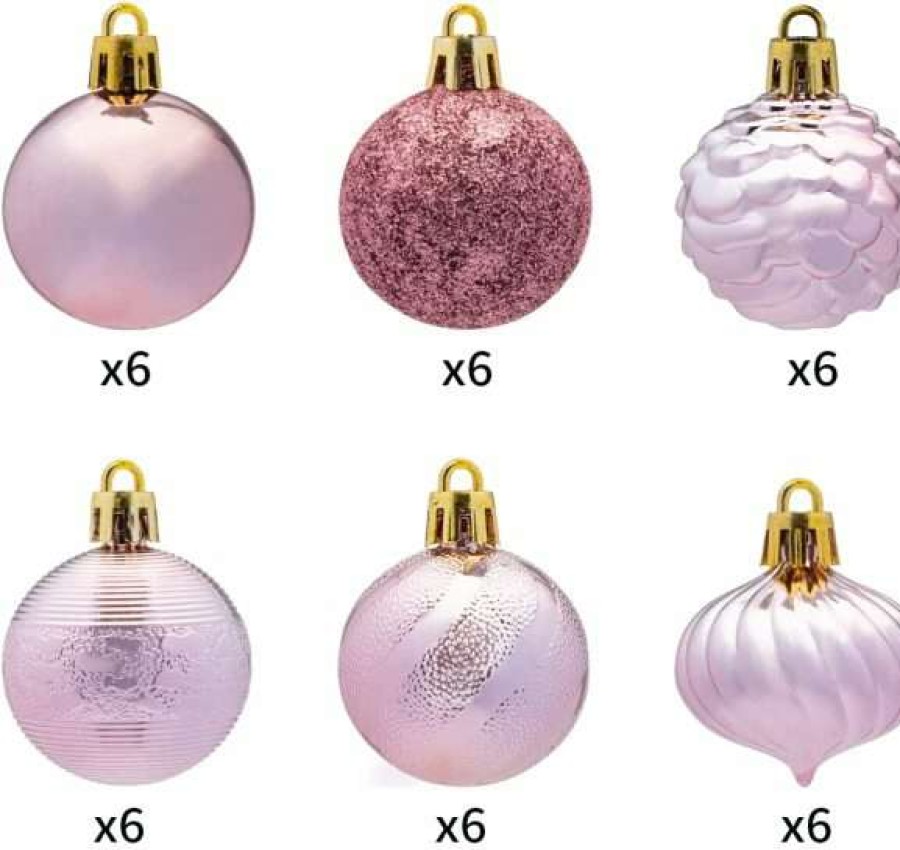 * Joiedomi 36Pcs Rose Gold Christmas Ball Ornaments 1.57In | Christmas Ornaments