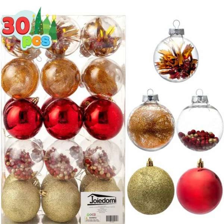 * Joiedomi 30Pcs Red And Gold Silver Christmas Ball Ornaments | Christmas Ornaments