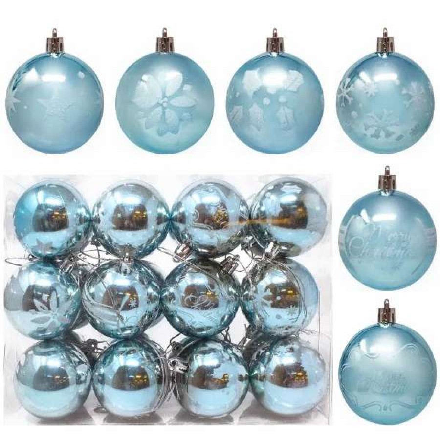 * Joiedomi 24Pcs Blue Christmas Ball Ornaments 2.36In | Christmas Ornaments