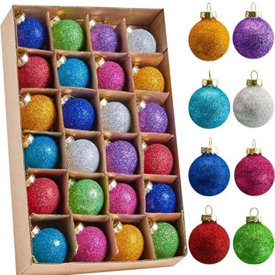 * Joiedomi 24Pcs Mini Christmas Glitter Ball Ornaments | Christmas Ornaments