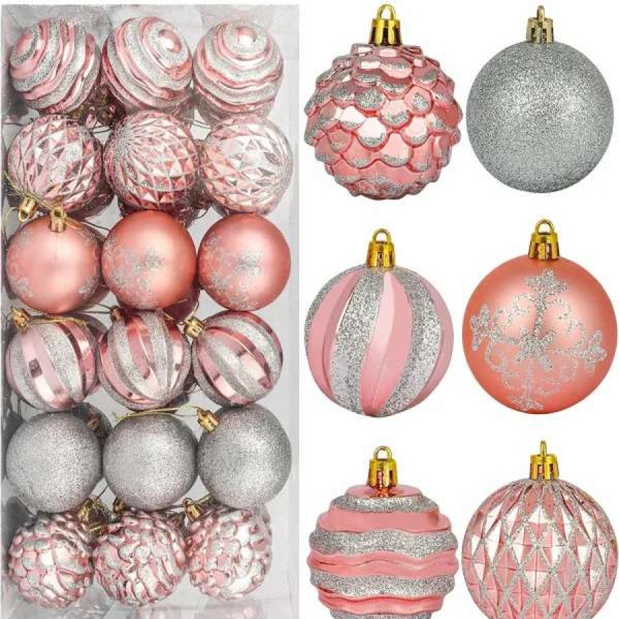 * Joiedomi 36Pcs Rose Gold And Silver Christmas Ball Ornaments | Christmas Ornaments